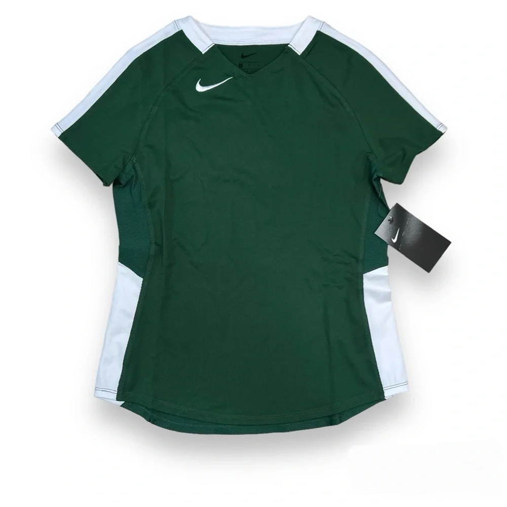 Nike Short‎ Sleeve Volleyball Jersey Training Shirt Girls Youth M Green NWT